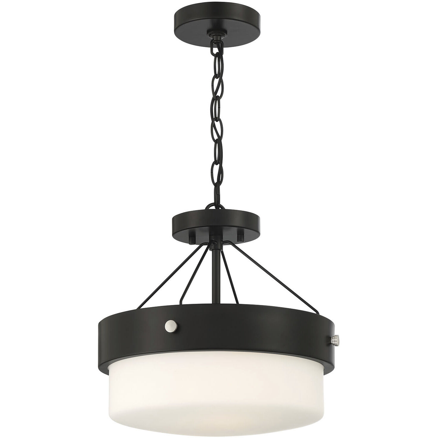 Oak Street 2 Light 13 inch Flat Black Convertible Semi Flush Ceiling Light